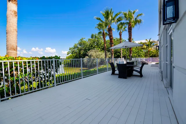 a view of a terrace with hardwood