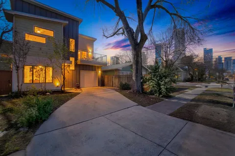 a house view with a garden space
