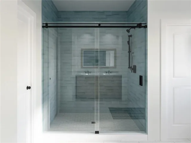 a bathroom with a shower
