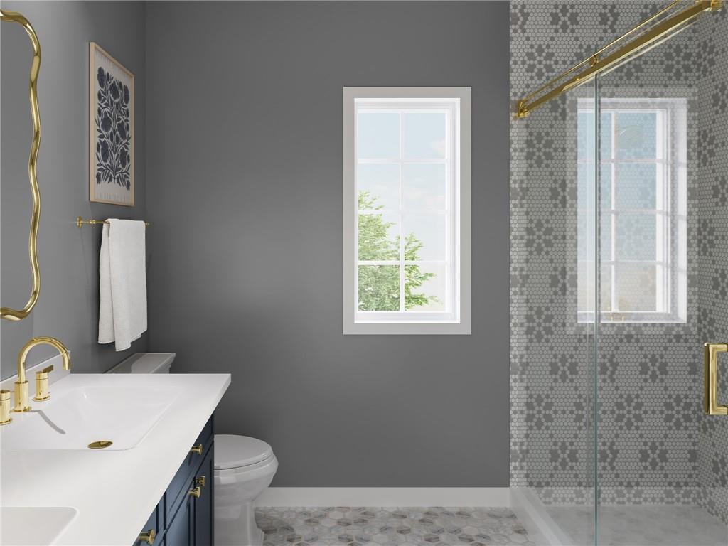 102 Ramsgate Road, Unit DUNDEE Cranberry Township, PA 16066 - Photo 16 of 34 a bathroom with a sink toilet and shower