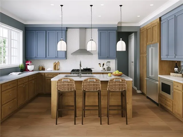 a kitchen with a sink cabinets and window
