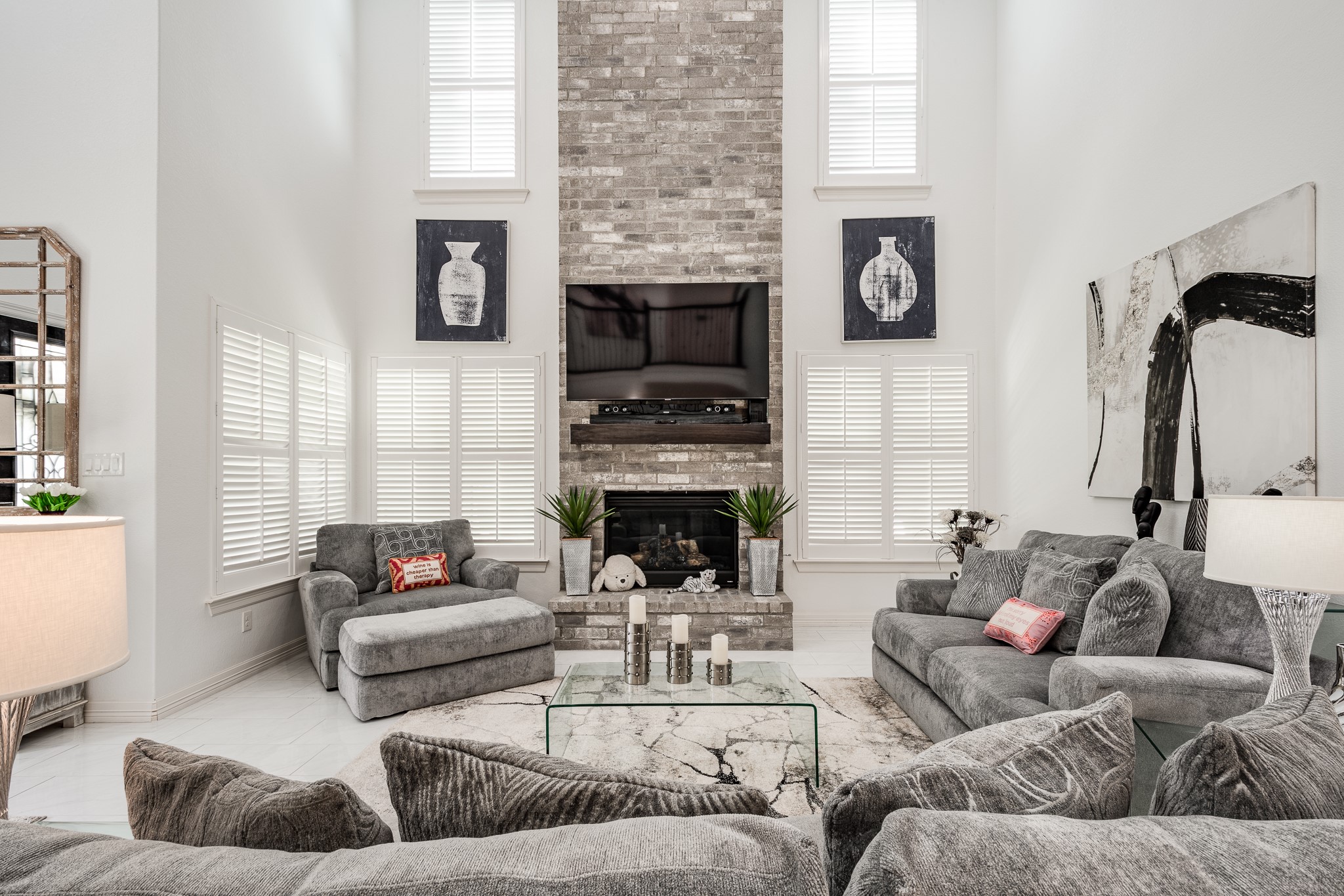 59 County Road Dayton, TX 77535 - Photo 14 of 50 a living room with furniture and a fireplace