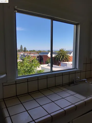 a view of an outdoor space with a window