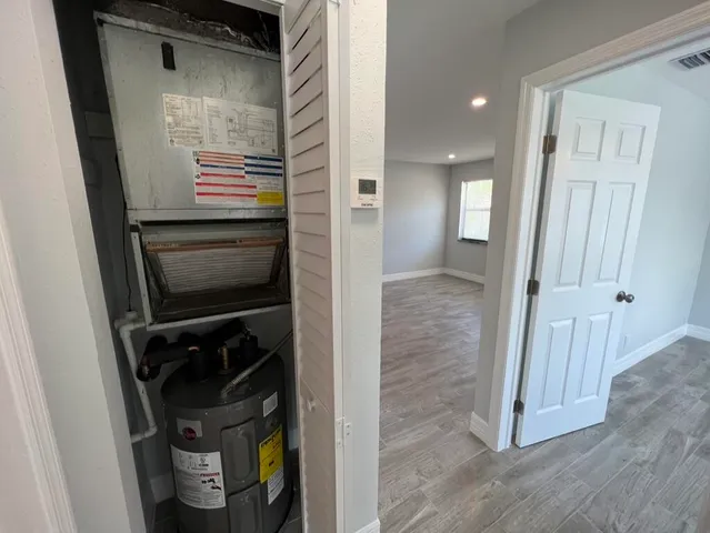 a view of bathroom and utility room