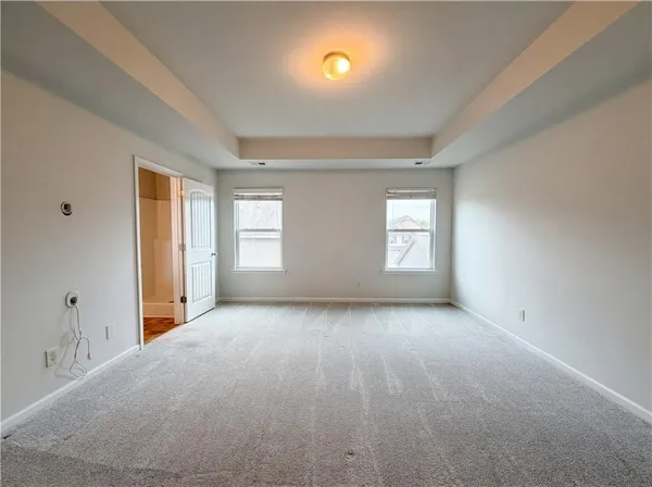 a view of a room that has a window in it