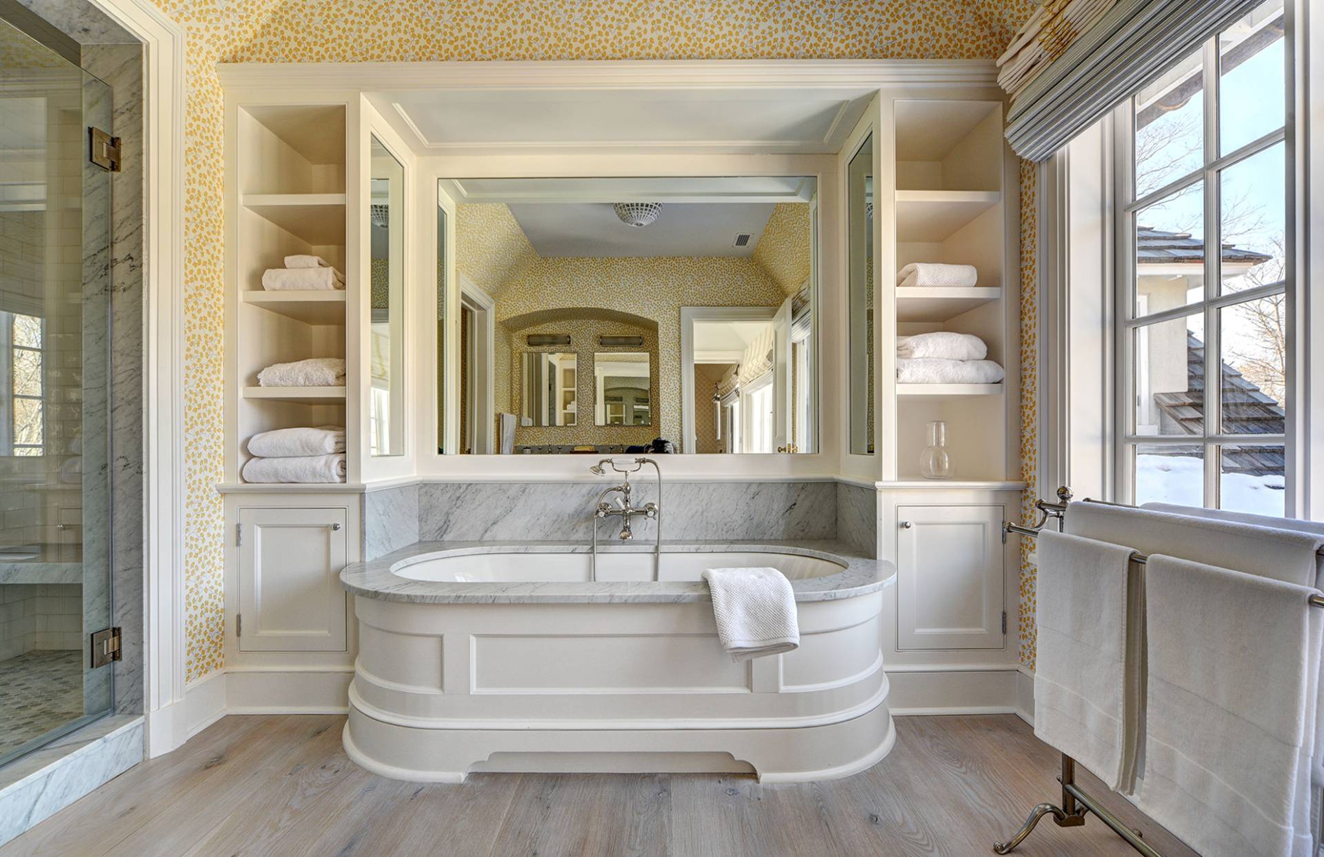 63 Middle Lane East Hampton, NY 11937 - Photo 30 of 39 a bathroom with a sink and a mirror