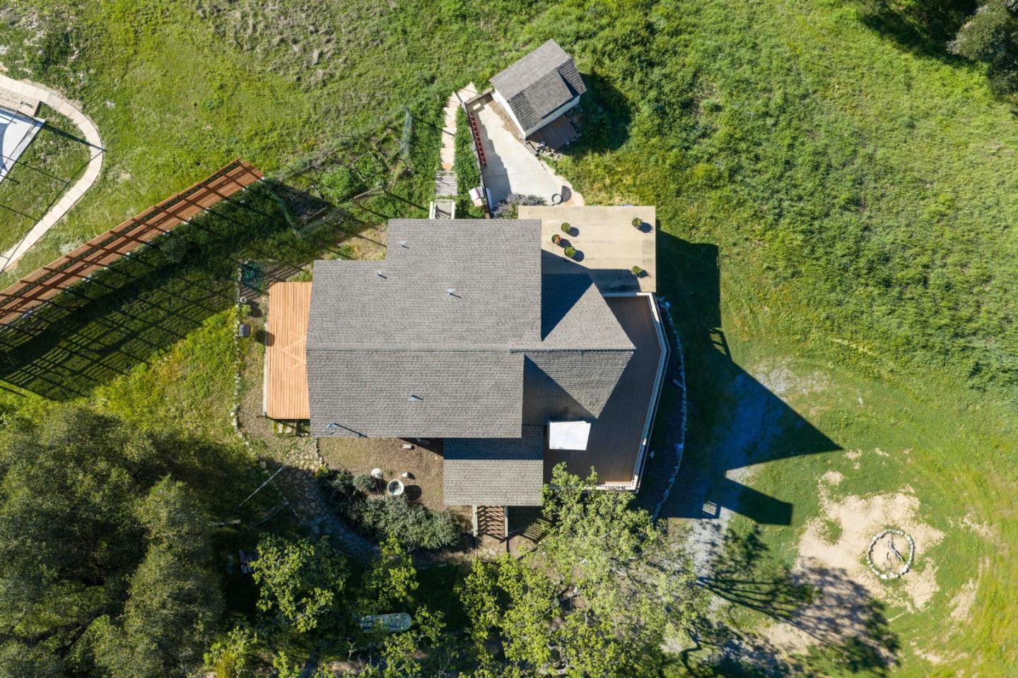20510 Cachagua Road Carmel Valley, CA 93924 - Photo 31 of 45 an aerial view of a house with swimming pool and outdoor space
