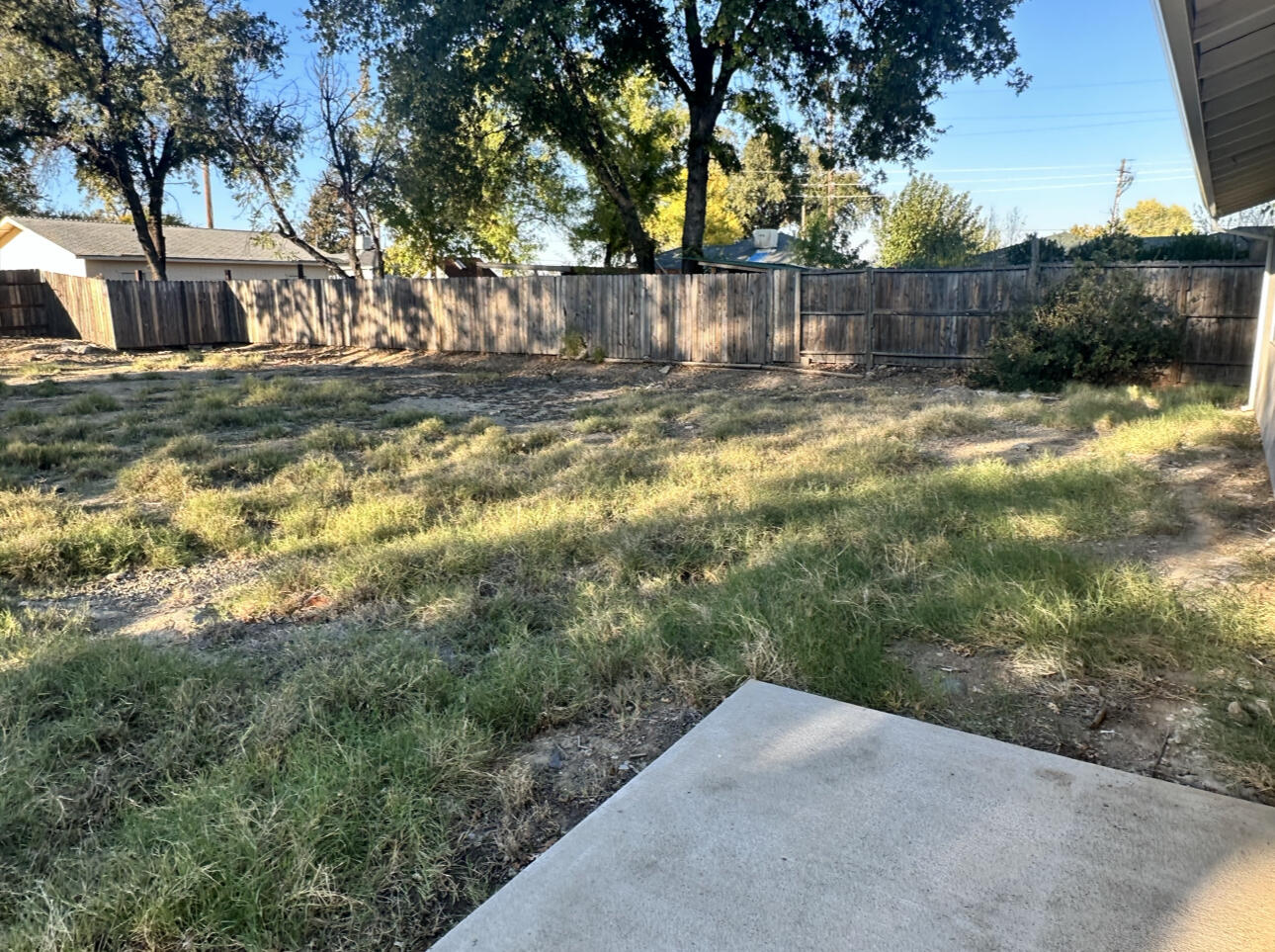 1680 2nd Street Anderson, CA 96007 - Photo 28 of 31 a view of a backyard with large tree and wooden fence