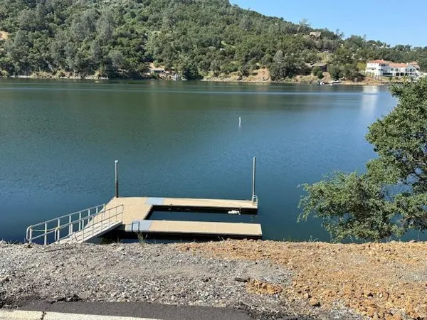 a view of a lake with a mountain view