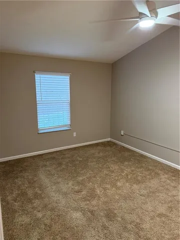 an empty room with a workbench