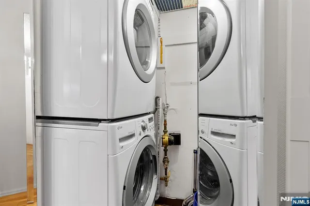 a close view of a washer and dryer