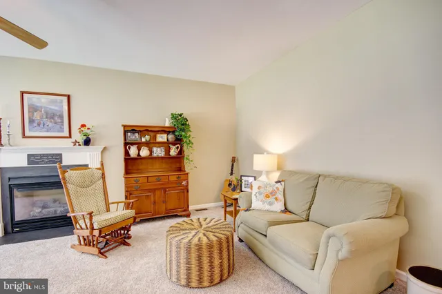 a living room with furniture and a chair