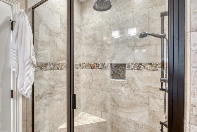 a bathroom with a shower
