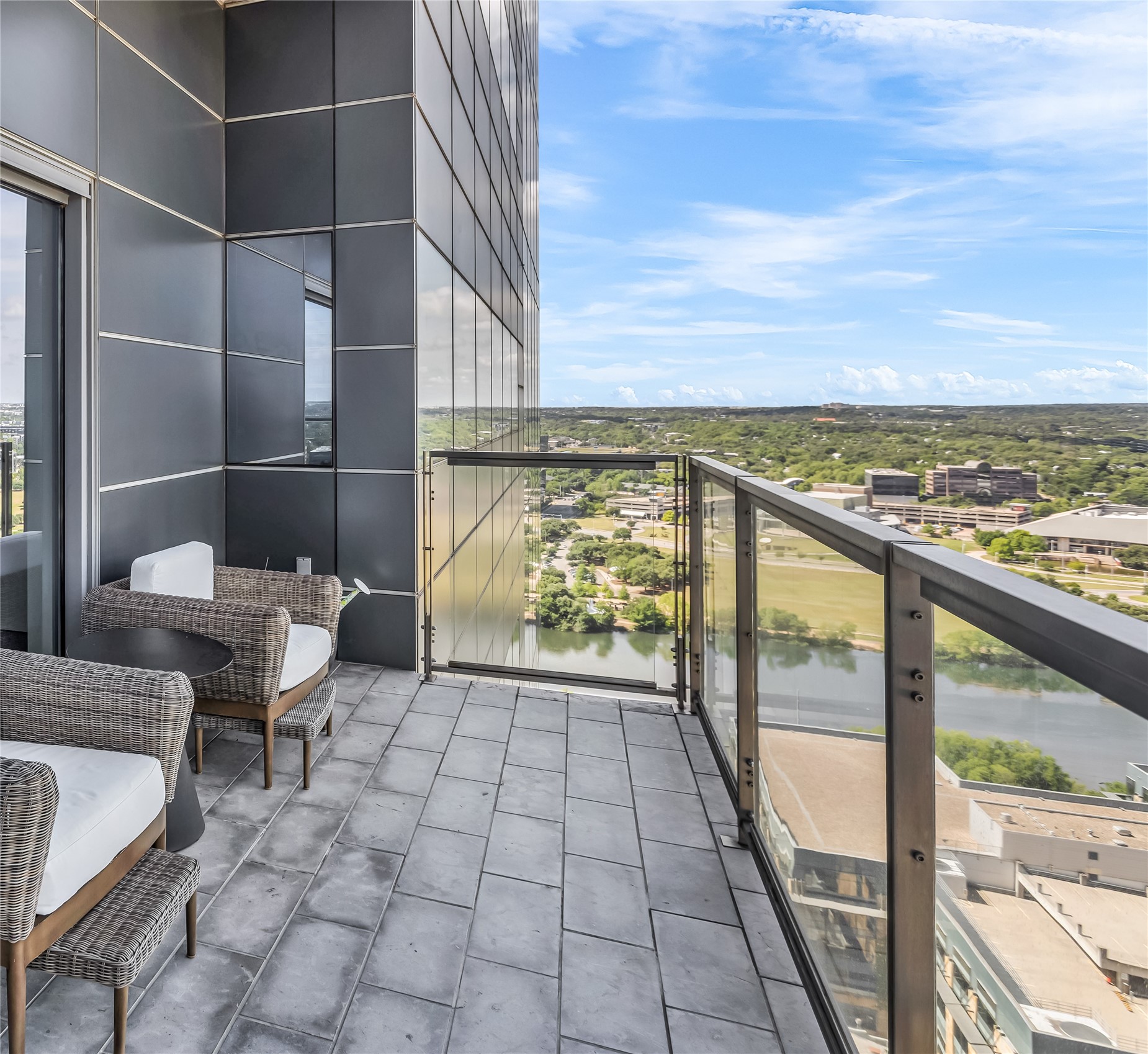 a view of a balcony