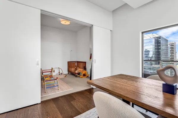 a view of a livingroom with furniture