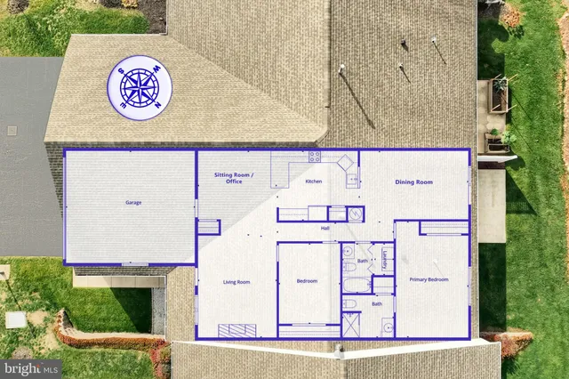 an aerial view of a house with a lake view