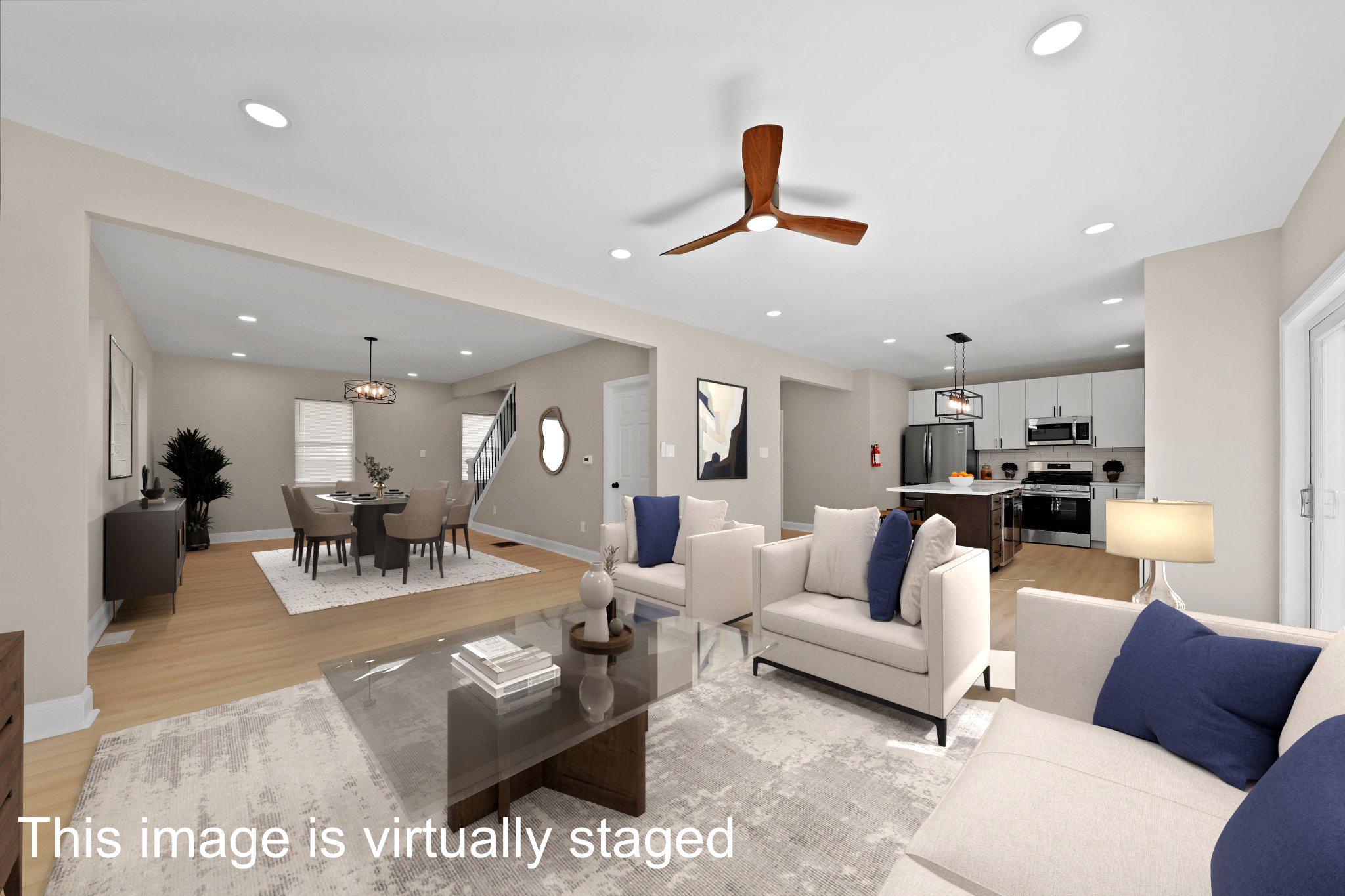 925 Union Landing Road Cinnaminson, NJ 08077 - Photo 6 of 43 Modern open-concept living space.-Digitally Staged