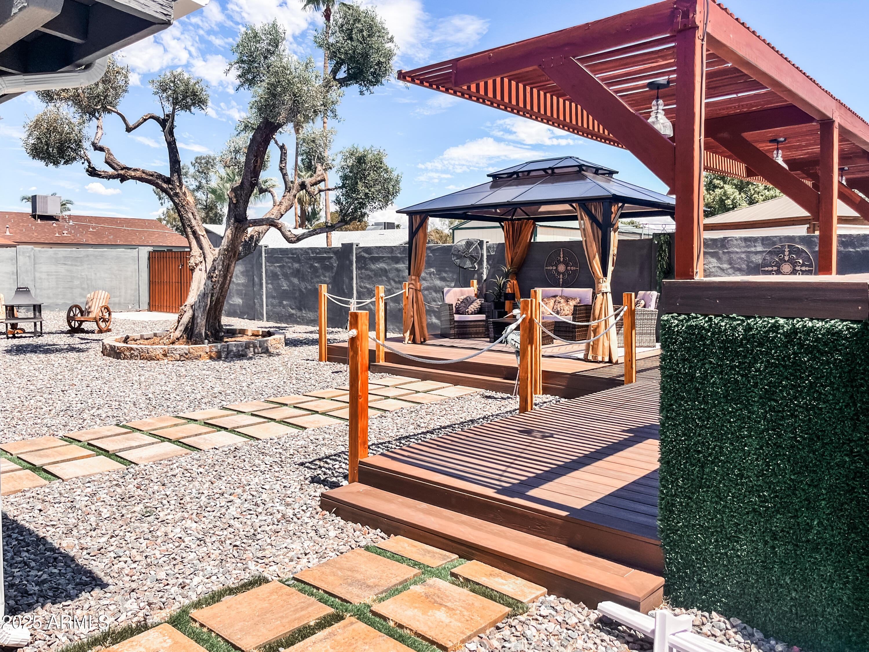 11215 North 37th Avenue Phoenix, AZ 85029 - Photo 30 of 46 a view of a patio with a table and chairs under an umbrella