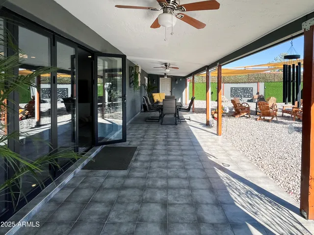 a living room with furniture