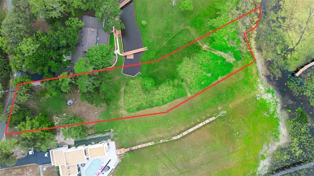 a view of a yard with pool