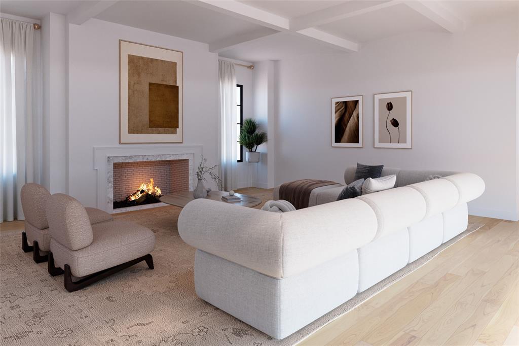 4711 Purdue Avenue Dallas, TX 75209 - Photo 4 of 27 a living room with furniture and a fireplace