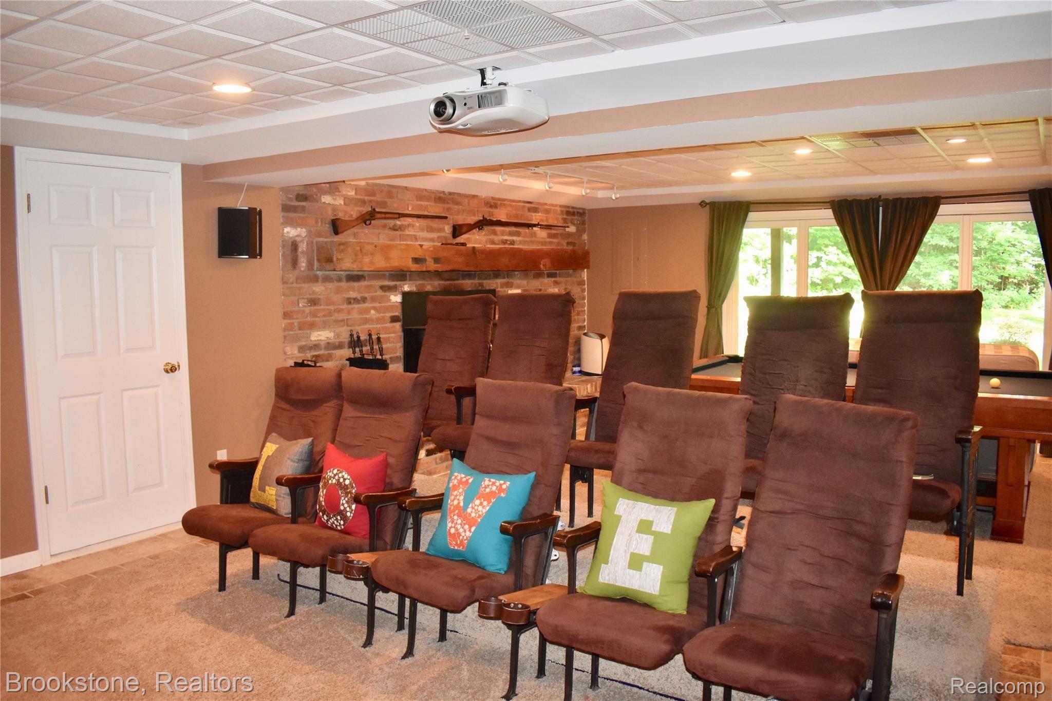 405 Baldwin Ridge Oxford, MI 48371 - Photo 48 of 54 JUST IMAGINE SITTING IN THESE "MOVIE THEATRE STYLE" SEATS TO WATCH YOUR FAVORITE MOVIES. THE DOOR TO THE LEFT LEADS TO THE LARGE HEATED WORKSHOP (28X36)