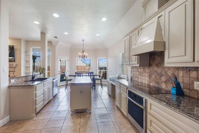 a kitchen with lots of counter top space