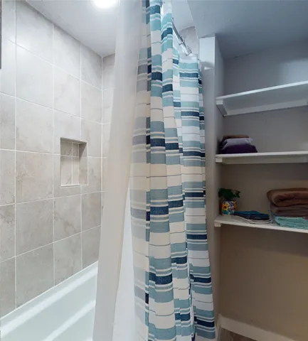 a bathroom with a shower