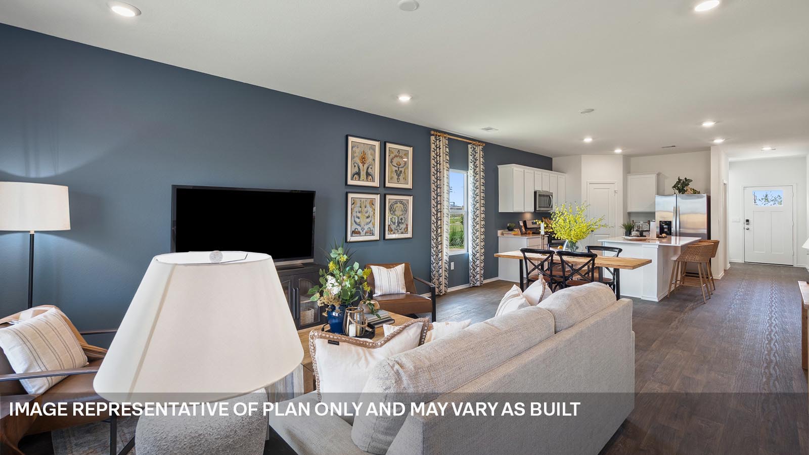 174 Balmorhea Street Kyle, TX 78640 - Photo 10 of 27 a living room with furniture kitchen and a table
