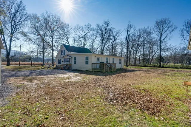 a view of backyard of house