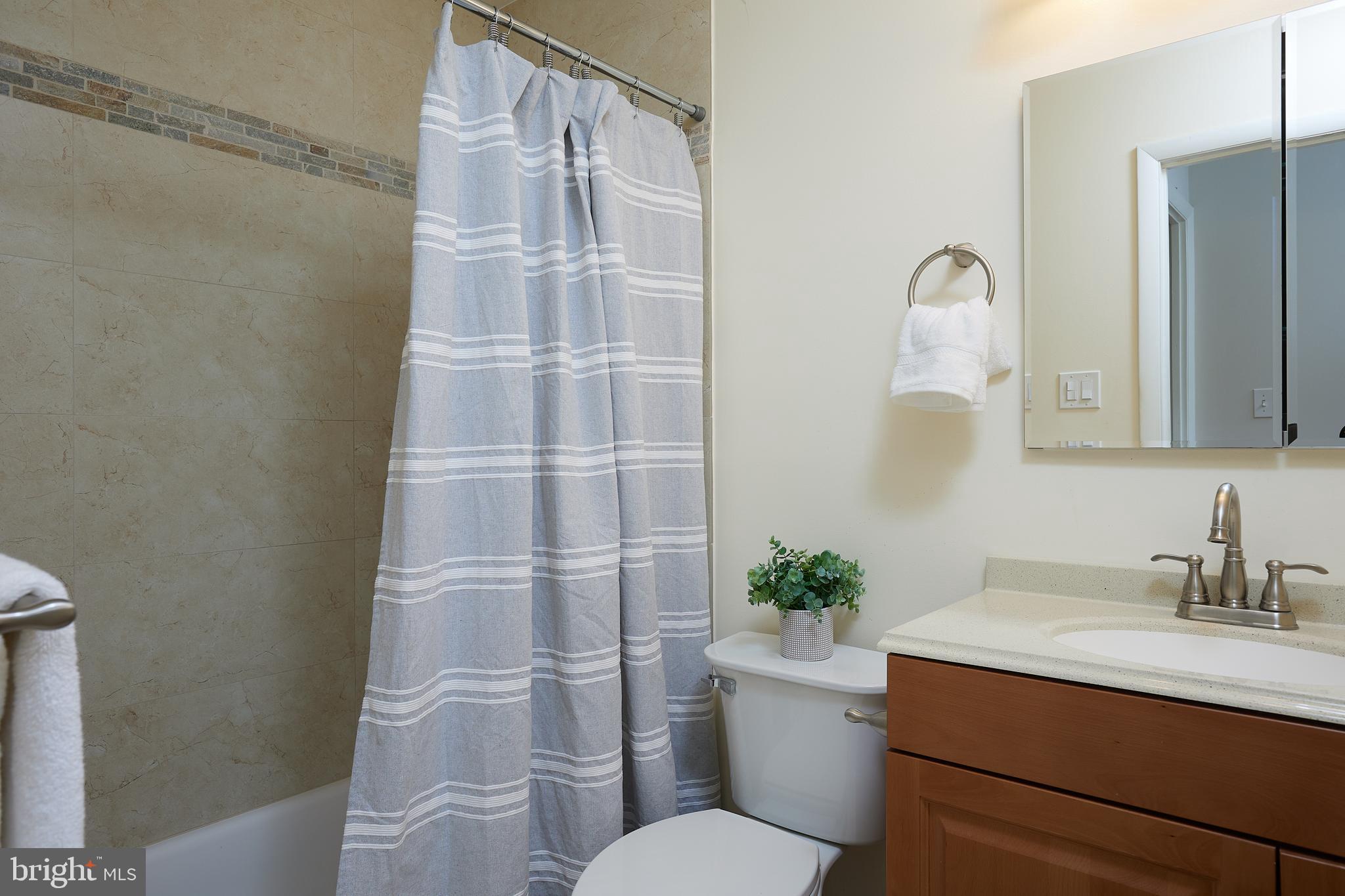 10611 Glenwild Road Silver Spring, MD 20901 - Photo 24 of 39 a bathroom with a granite countertop sink a toilet and shower