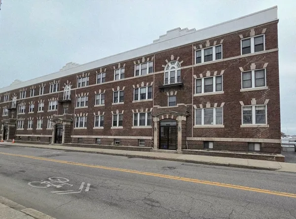 a front view of a building
