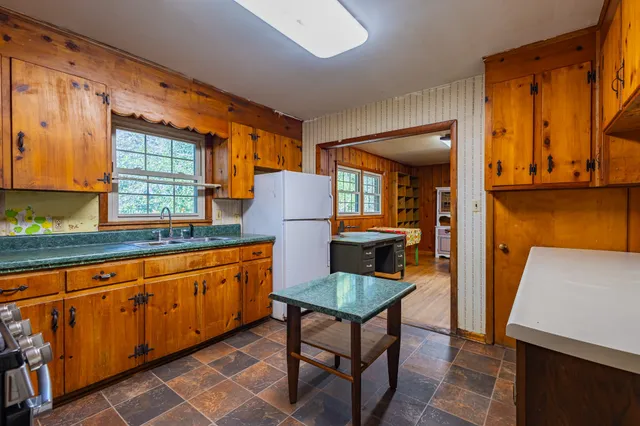 a view of an outdoor space and mountain view