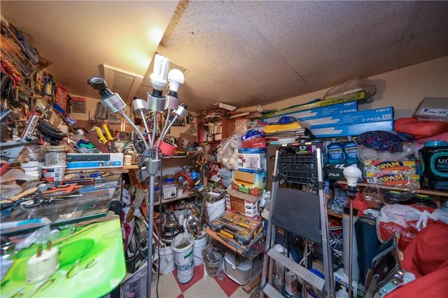 a black and white checkered floor