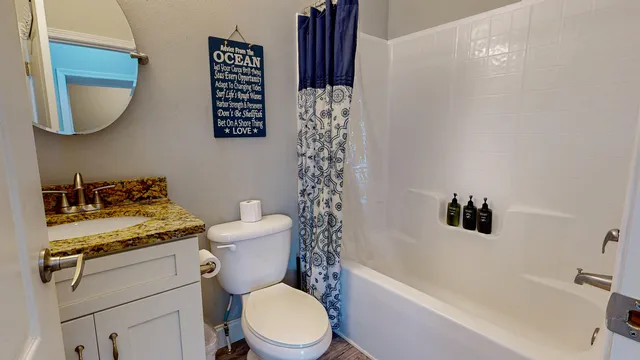 a bathroom with a toilet and a bathtub