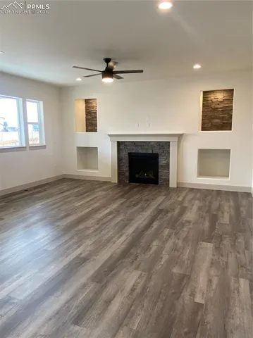 a view of a hallway with entryway