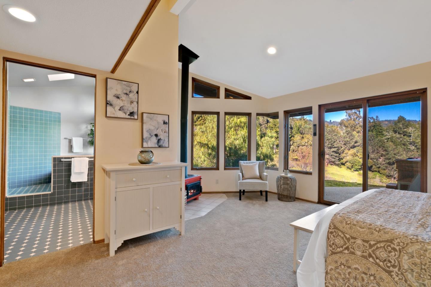 195 Raptor Road Watsonville, CA 95076 - Photo 27 of 63 a bedroom with furniture and large windows