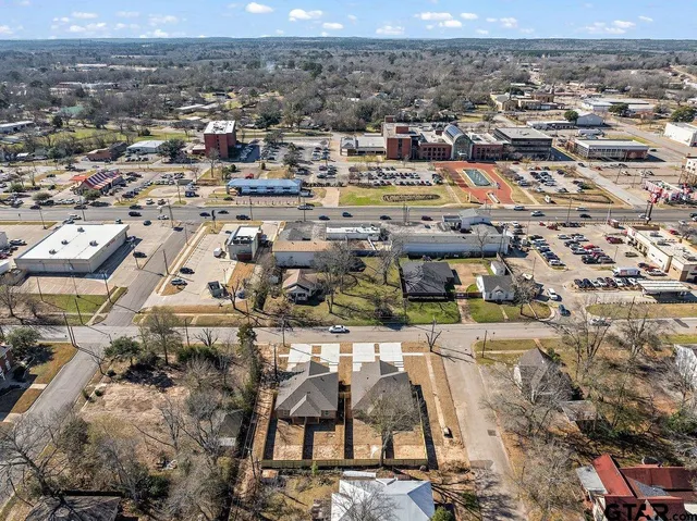 an aerial view of multiple house