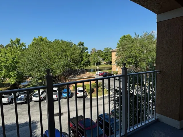 a view of a balcony with outdoor space