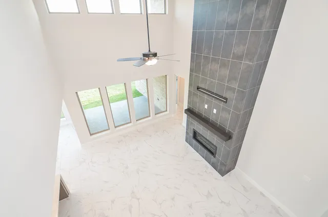 a white bath tub sitting in a bathroom