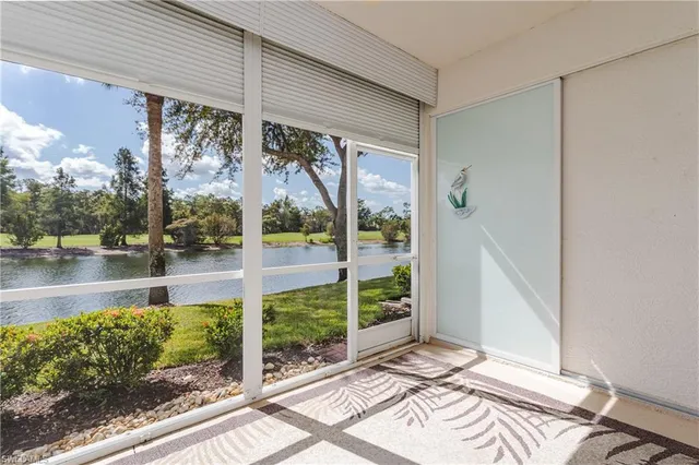 a view of a balcony with lake view