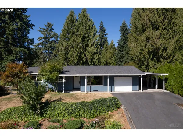 a house view with a garden space