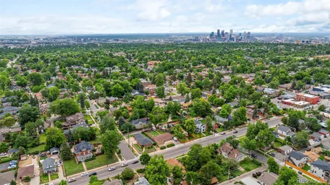 an aerial view of a city