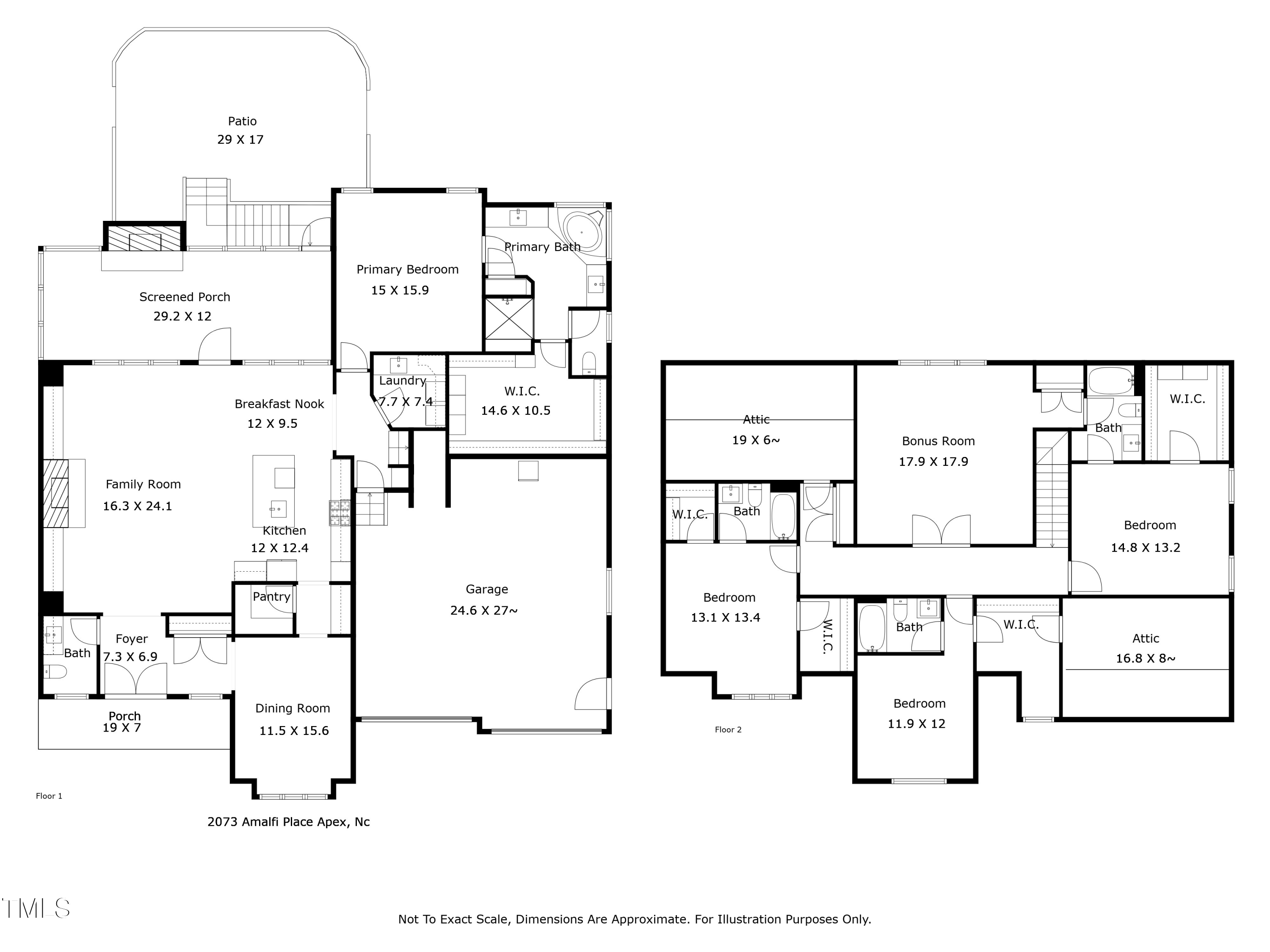 2073 Amalfi Place Apex, NC 27502 - Photo 38 of 40 a picture of a floor plan