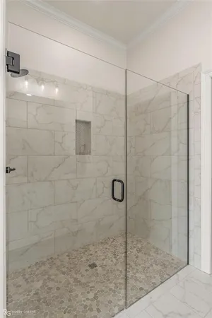 a bathroom with a shower