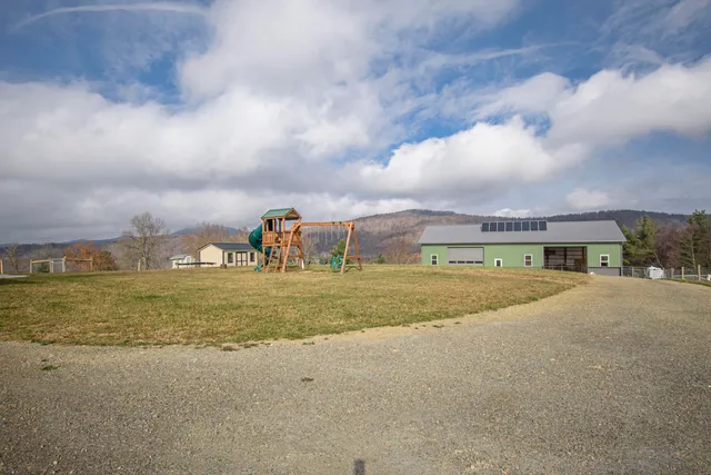 a view of a lake with a mountain in the back