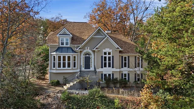 a front view of a house with balcony