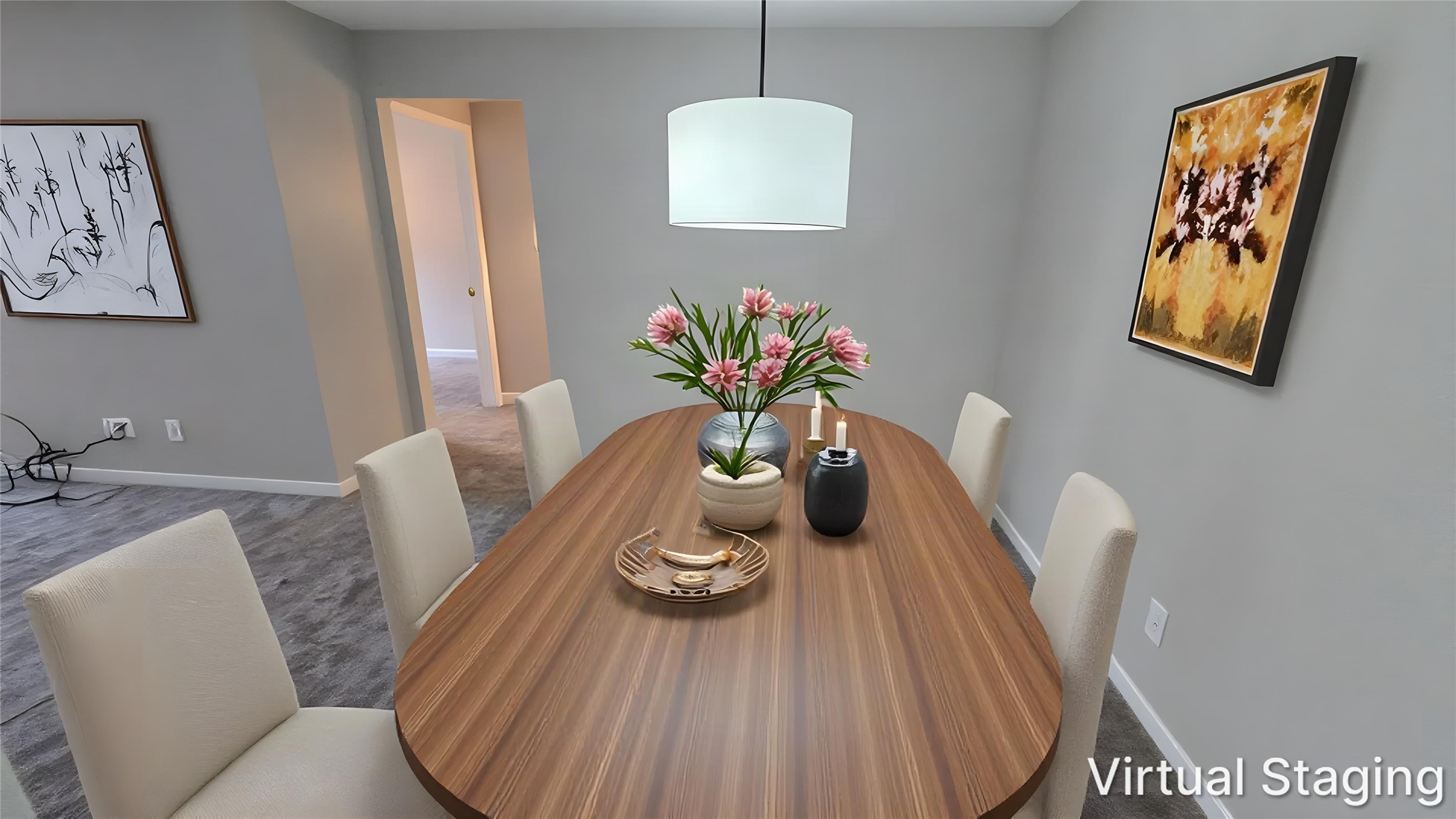 Virtually staged - Dining room