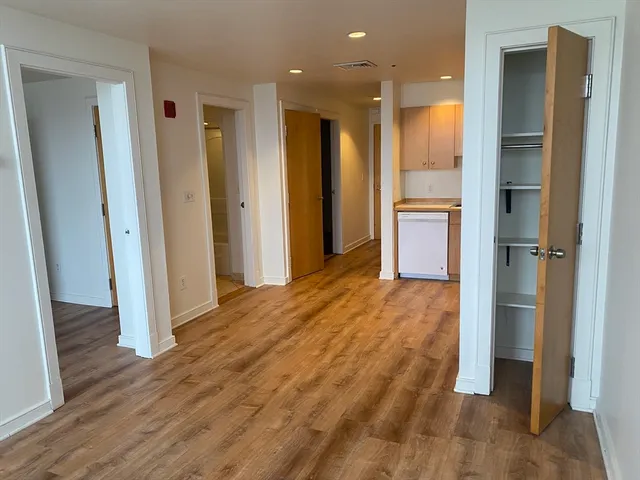 a view of livingroom with wooden floor