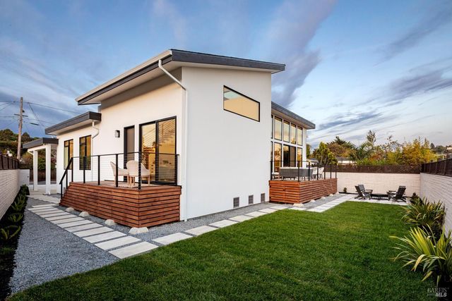 a view of a lake with a mountain in the background
